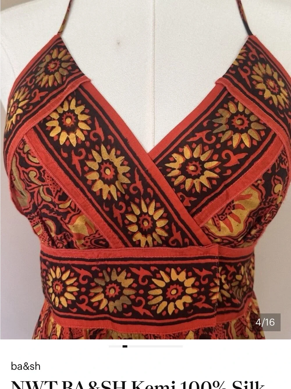 NWT BA&SH Kemi maxi Silk size 3 - Picture 6 of 7